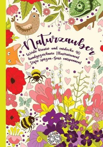 Buntes Malbuch Naturzauber handgezeichnete Illustrationen