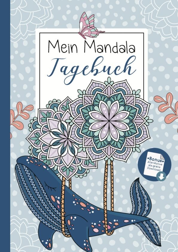 Mein Mandala Tagebuch Cover, Wal und Mandalas