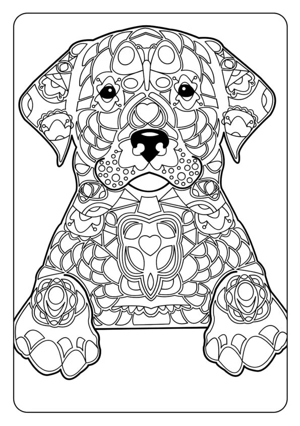 Mandala Malbuch Hund Design