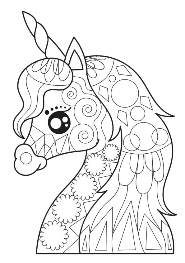 Ausmalbild von einem Einhorn