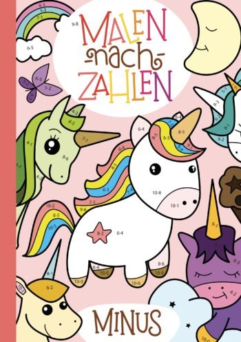 Malbuch Cover: Malen nach Zahlen Einhörner