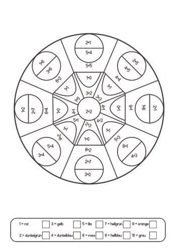 Mathe-Malbuch-Bild mit Zahlen in Kreisen