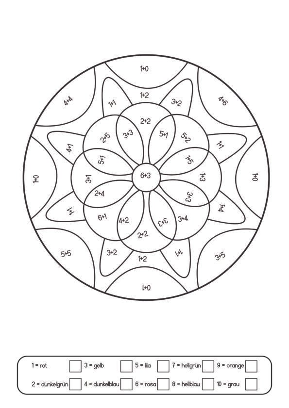 Mathematisches Ausmalbild, Addition Mandala