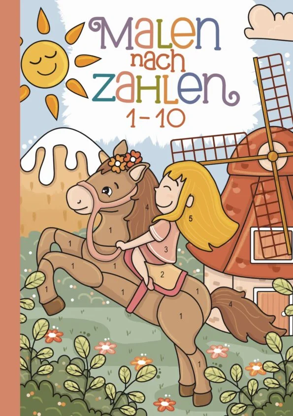 Malen nach Zahlen Buchcover mit Mädchen auf Pferd
