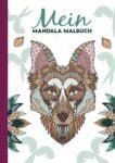 Mein Mandala Malbuch Cover mit Wolf-Motiv