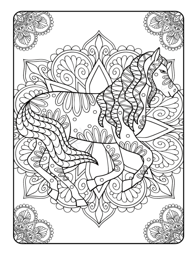 Mein Pferde Mandala Malbuch: 50 tolle und anspruchsvolle Pferde-Mandalas für Kinder zum Ausmalen und Entspannen. (Die schönsten Pferde-Malbücher von Christoph Alexander, Band 1)