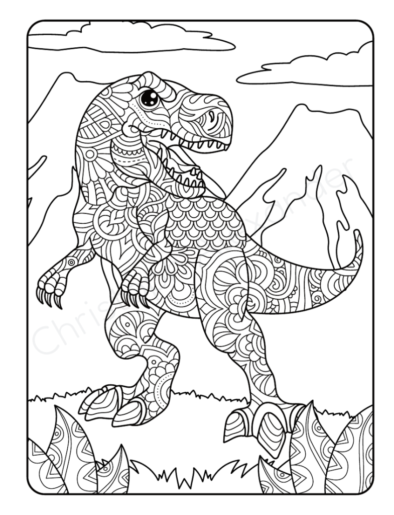 Mein dinotastisches Mandala Malbuch: 50 tolle Dino-Mandalas für Kinder zum Ausmalen und Entspannen.