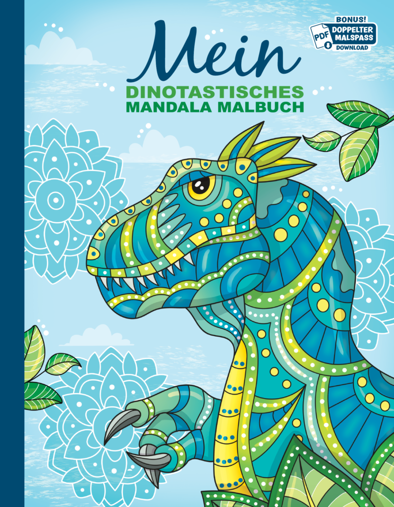Mein dinotastisches Mandala Malbuch: 50 tolle Dino-Mandalas für Kinder zum Ausmalen und Entspannen.