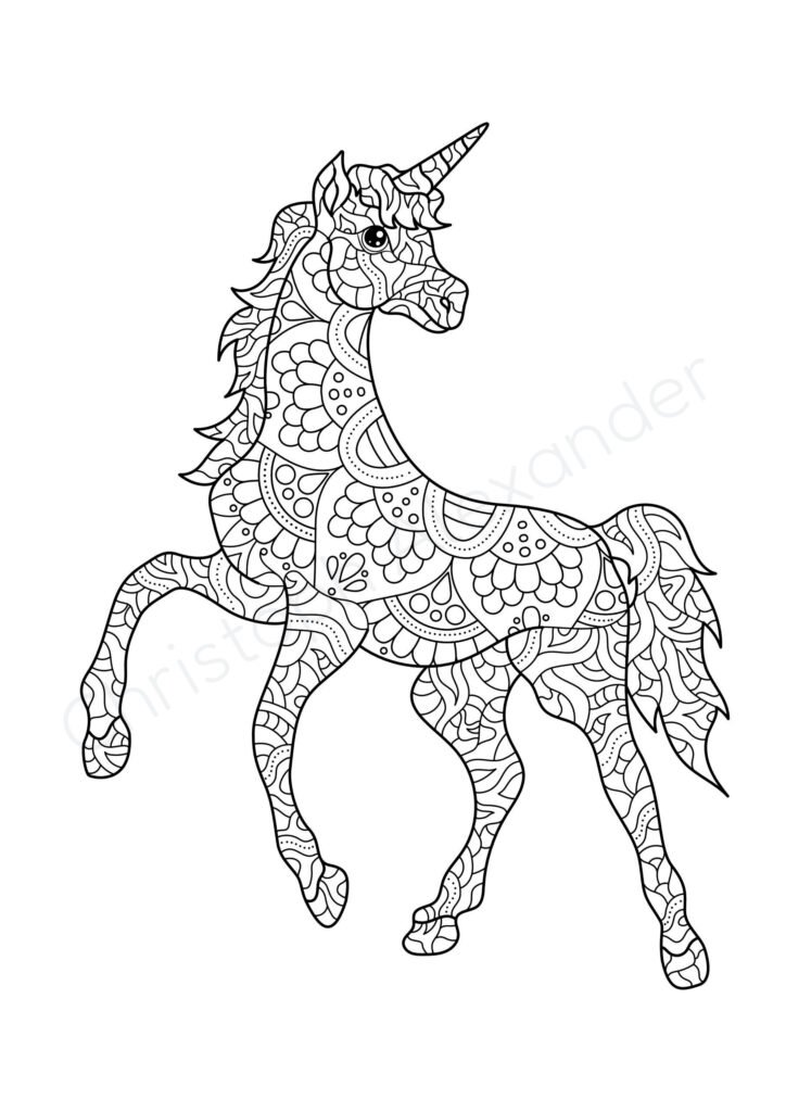 Mein einhorntastisches Mandala Malbuch: 50 wunderschöne Einhorn Mandalas für Kinder ab 8 Jahren zum Ausmalen und Entspannen.