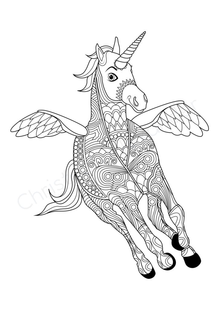 Mein fabelhaftes Einhorn Mandala Malbuch: 55 wunderschöne und einzigartige Einhorn - Mandalas für Kinder ab 8 Jahren zum Ausmalen und Entspannen.