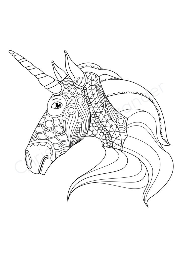 Mein fabelhaftes Einhorn Mandala Malbuch: 55 wunderschöne und einzigartige Einhorn - Mandalas für Kinder ab 8 Jahren zum Ausmalen und Entspannen.