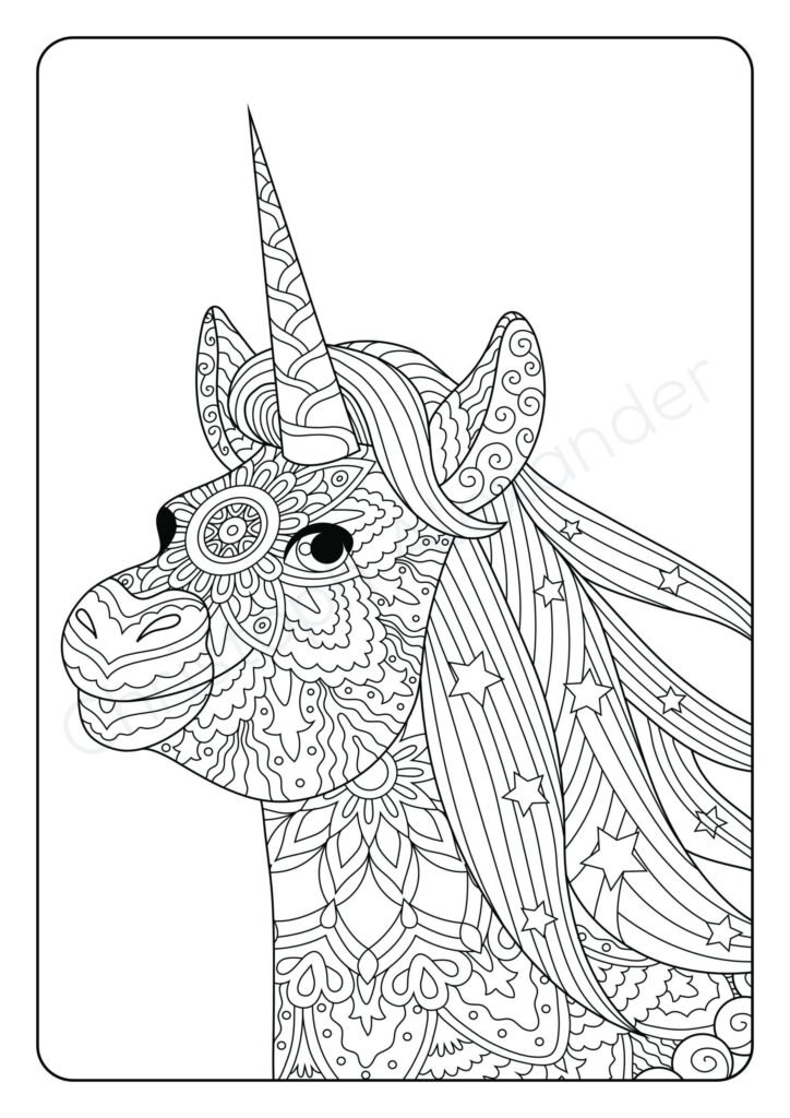 Mein fabelhaftes Einhorn Mandala Malbuch: 55 wunderschöne und einzigartige Einhorn - Mandalas für Kinder ab 8 Jahren zum Ausmalen und Entspannen.
