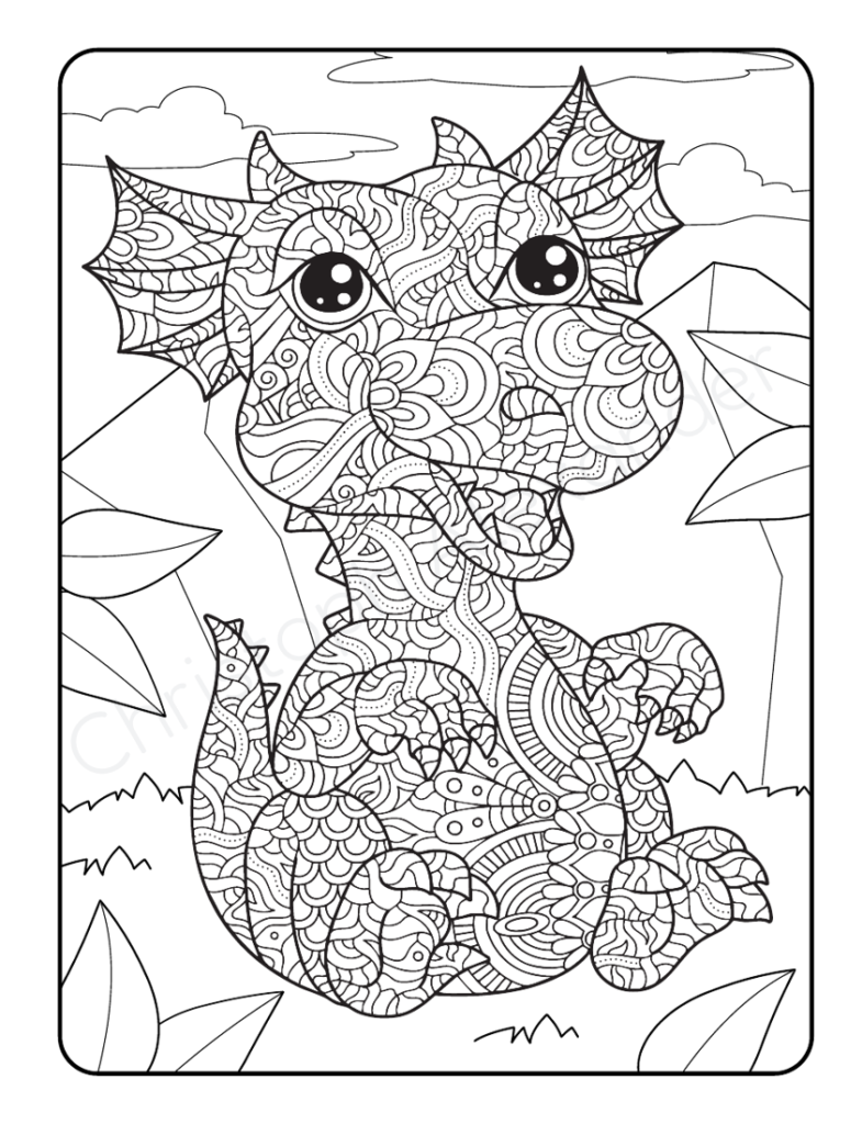 Mein Drachen Mandala Malbuch: 50 tolle Dachen-Mandalas für Kinder zum Ausmalen und Entspannen.