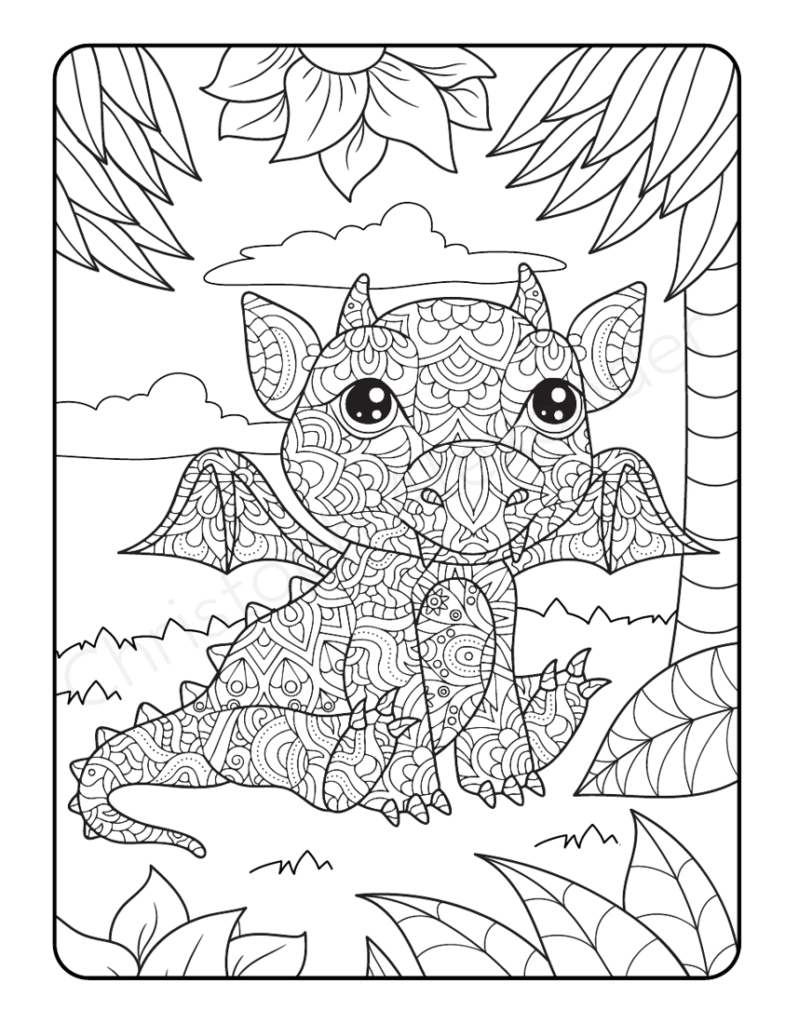 Mein Drachen Mandala Malbuch: 50 tolle Dachen-Mandalas für Kinder zum Ausmalen und Entspannen.