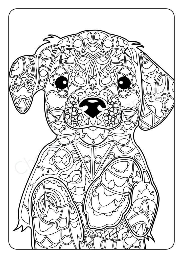 Mein Hunde Mandala Malbuch: 50 wunderschöne Hunde-Mandalas für Kinder ab 8 Jahren zum Ausmalen und Entspannen.