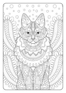 Katzen-Mandala Ausmalbild
