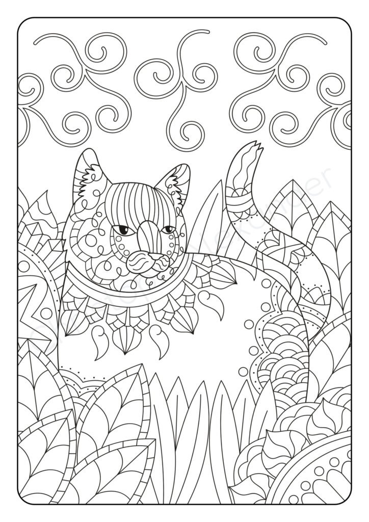 Mein Katzen Mandala Malbuch: 50 wunderschöne Katzen-Mandalas für Kinder ab 8 Jahren zum Ausmalen und Entspannen.