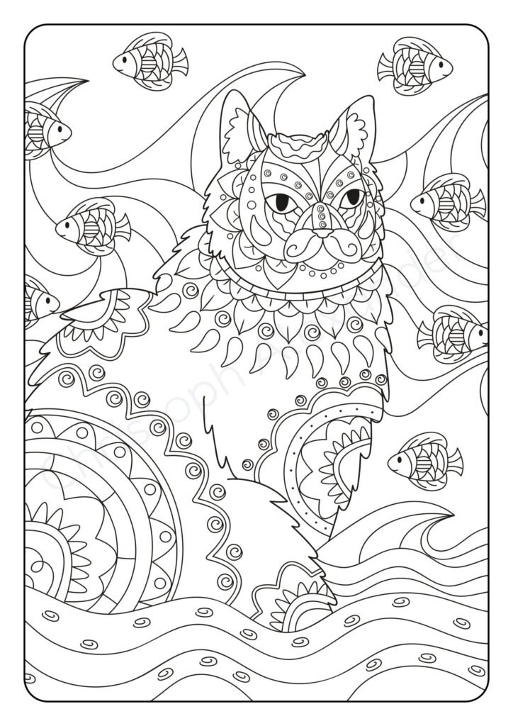 Mein Katzen Mandala Malbuch: 50 wunderschöne Katzen-Mandalas für Kinder ab 8 Jahren zum Ausmalen und Entspannen.
