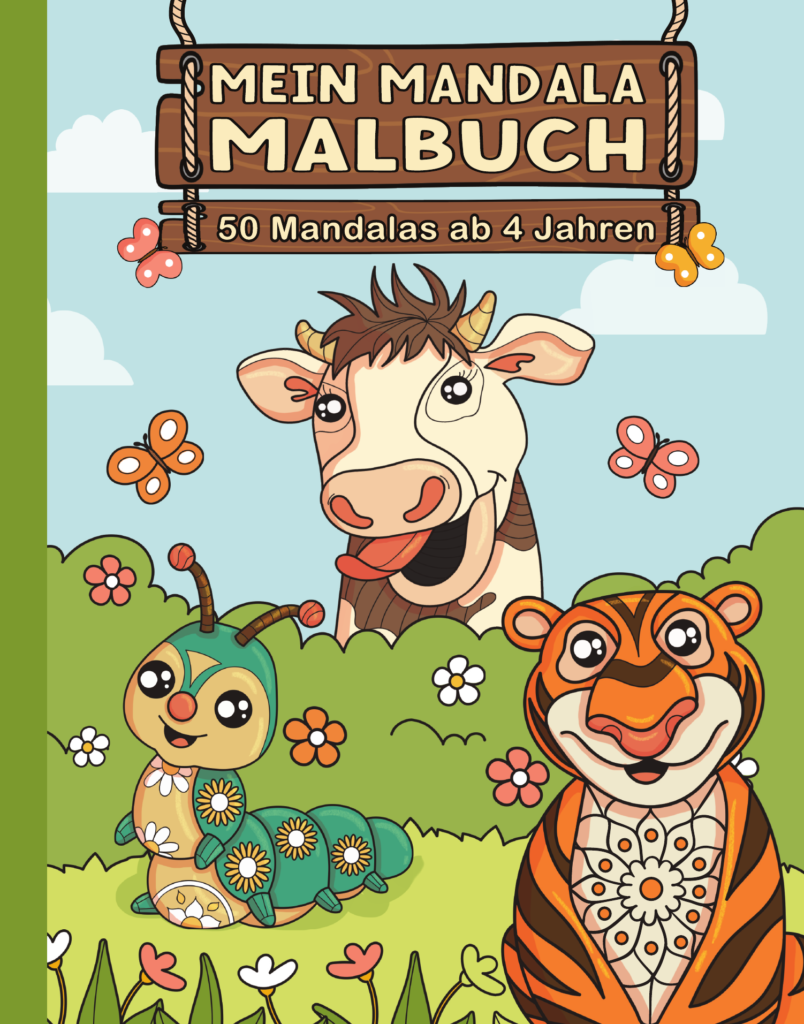 Mein Mandala Malbuch: 50 wunderschöne Tier-Mandalas für Kinder ab 4 Jahren zum Ausmalen und Entspannen.