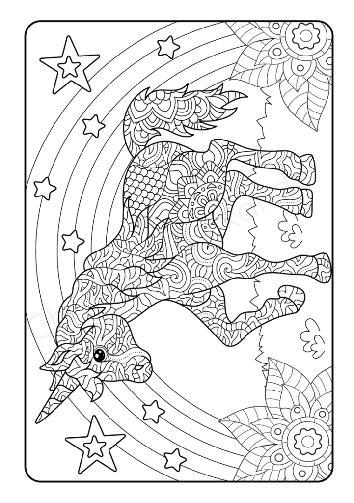 Mein Einhorn Mandala Malbuch: 50 zauberhafte Einhorn-Mandalas für kreative Kids ab 8 Jahren