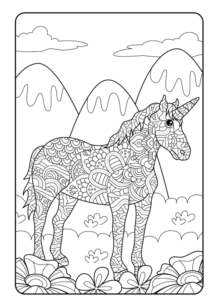 Mein Einhorn Mandala Malbuch: 50 zauberhafte Einhorn-Mandalas für kreative Kids ab 8 Jahren