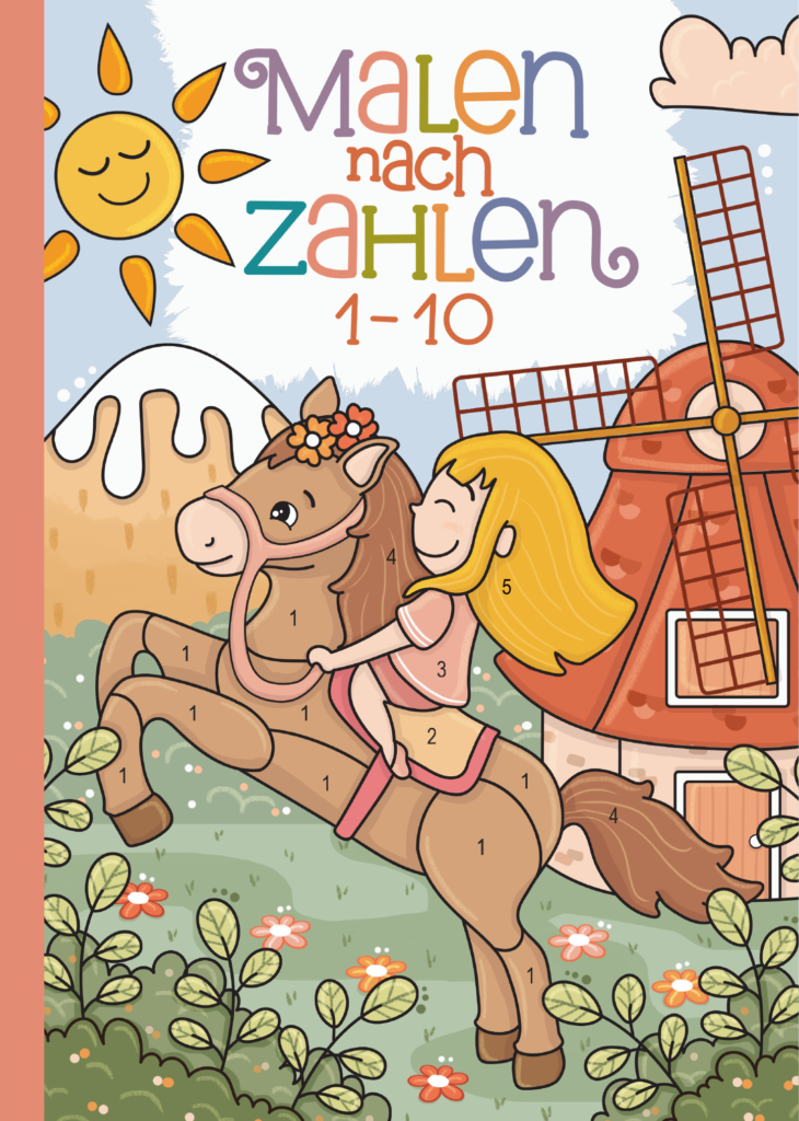 Malen nach Zahlen: Entdecke die zauberhafte Welt der Zahlen von 1-10 mit unseren liebevoll gestalteten Pferde-Motiven!