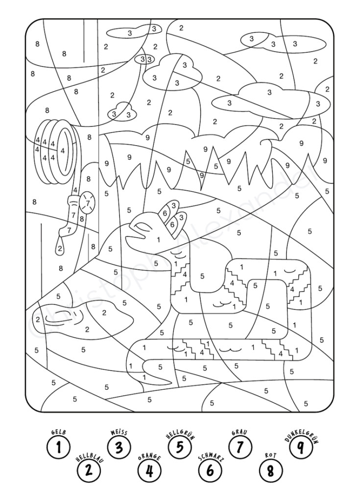 Malen nach Zahlen: Spielerisch Zahlen lernen mit super lustigen Tieren.