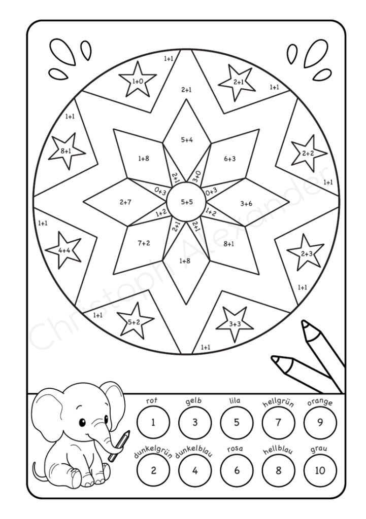 Mathe Mandalas: Plus-Rechnen im Zahlenraum von 1-10 mit tollen Rechenmandalas trainieren!