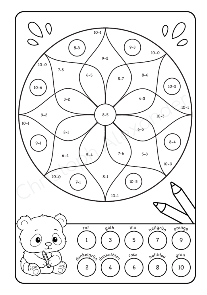 Mathe Mandalas: Minus-Rechnen im Zahlenraum von 1-10 mit tollen Rechenmandalas trainieren!