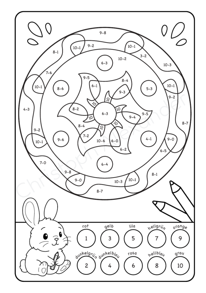 Mathe Mandalas: Minus-Rechnen im Zahlenraum von 1-10 mit tollen Rechenmandalas trainieren!