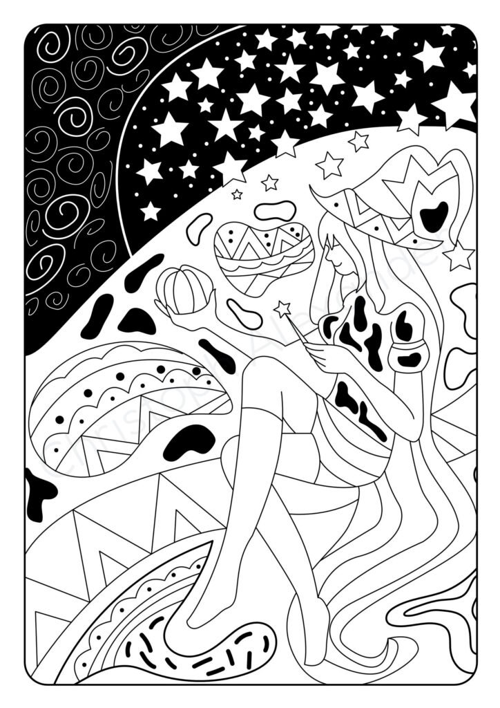 #Zauberhaft: Das verzauberte Entspannungs-Malbuch für Mädchen und Teenagerinnen mit 50 einzigartigen Motiven.