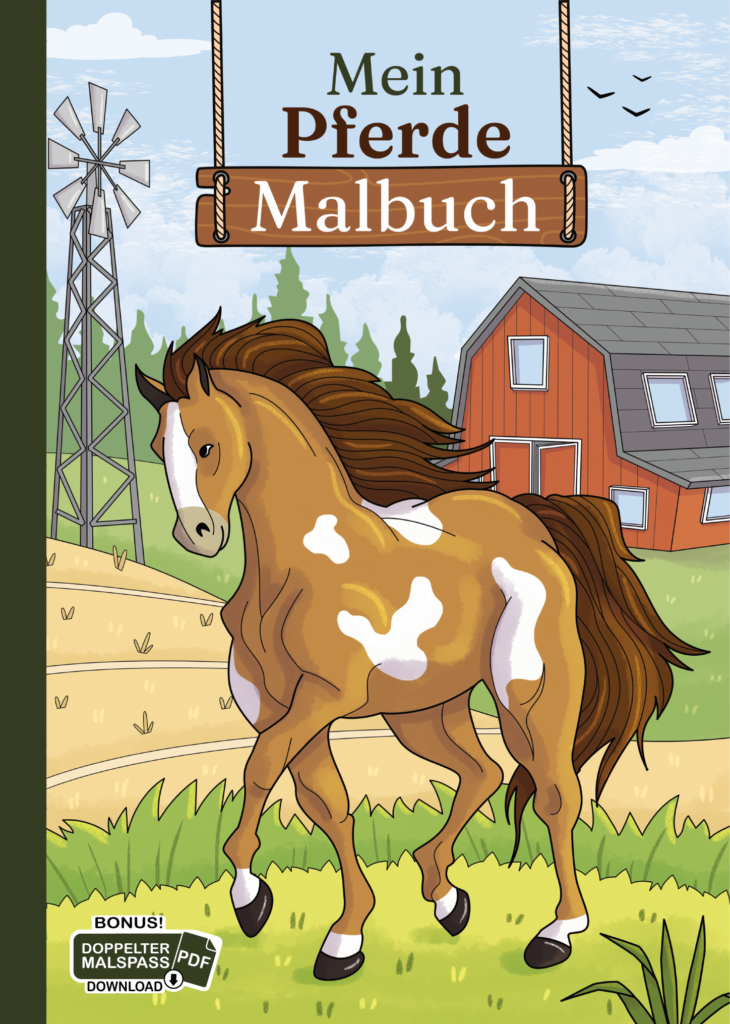 Mein Pferde Malbuch: 50 wunderschöne und anspruchsvolle Pferde-Motive für Kinder zum Ausmalen und Entspannen. (Die schönsten Pferde-Malbücher von Christoph Alexander, Band 2)