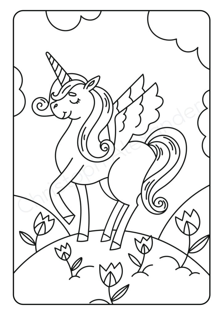 Mein schönstes Malbuch: 50 wunderschöne Einhorn-Motive zum Ausmalen und Entspannen für Kinder ab 3 Jahren.