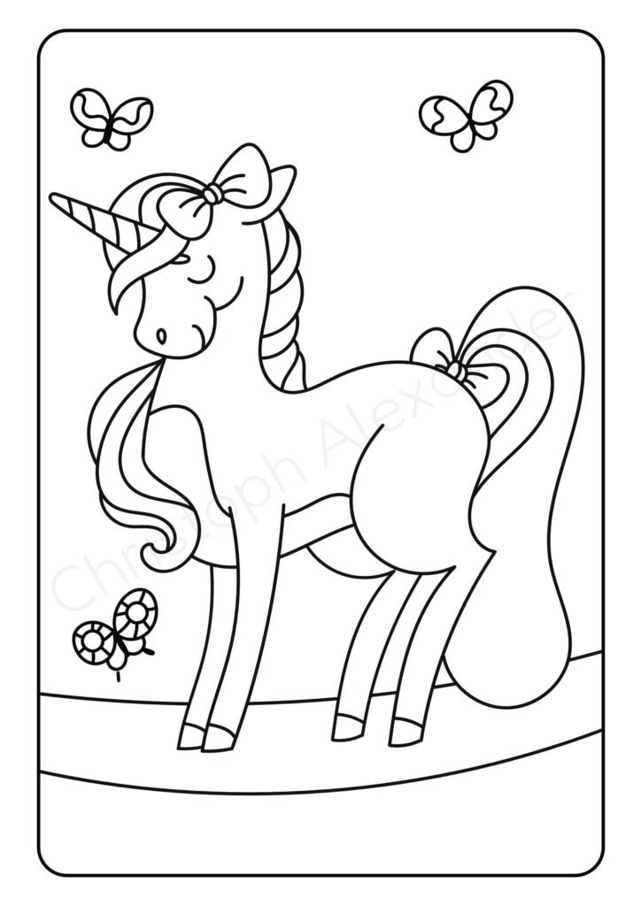 Mein schönstes Malbuch: 50 wunderschöne Einhorn-Motive zum Ausmalen und Entspannen für Kinder ab 3 Jahren.