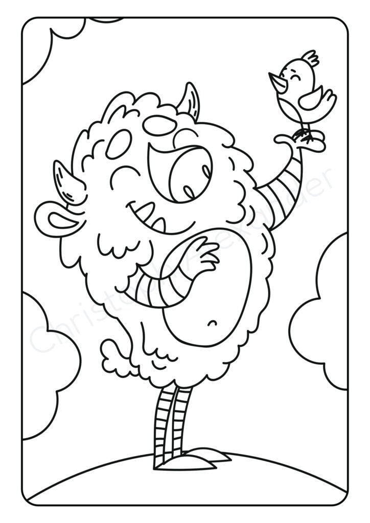 Mein schönstes Malbuch: 50 wunderschöne Monster-Motive zum Ausmalen für Kinder ab 4 Jahren.