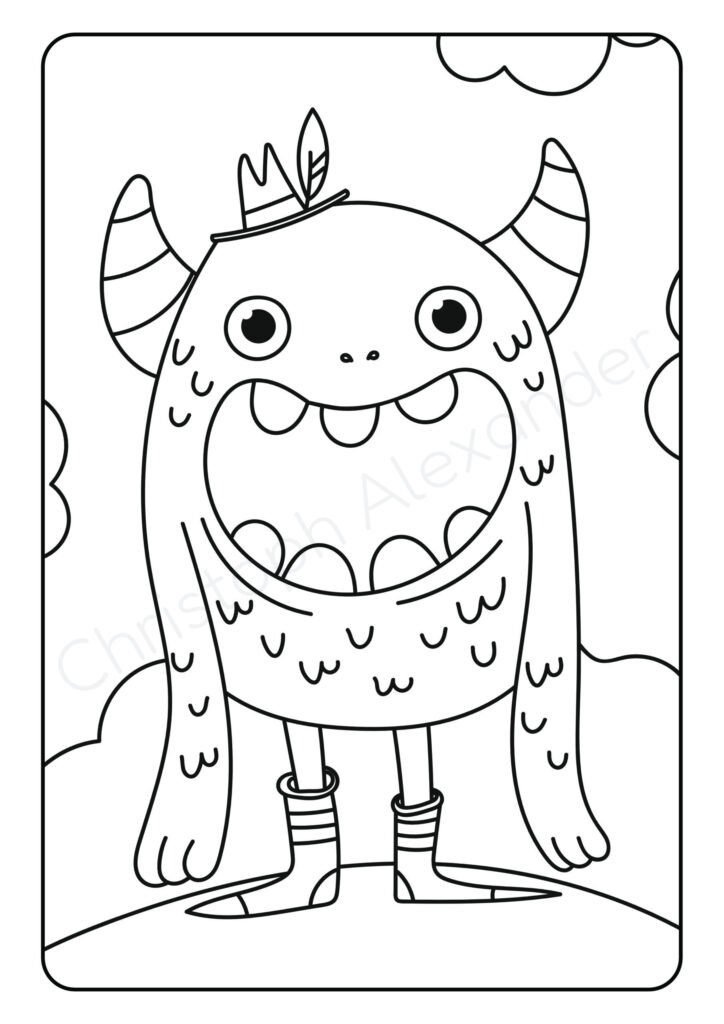 Mein schönstes Malbuch: 50 wunderschöne Monster-Motive zum Ausmalen für Kinder ab 4 Jahren.