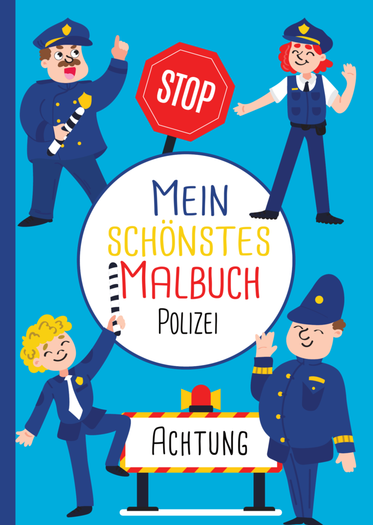 Mein schönstes Malbuch: 50 wunderschöne Polizei-Motive zum Ausmalen für Kinder ab 4 Jahren.