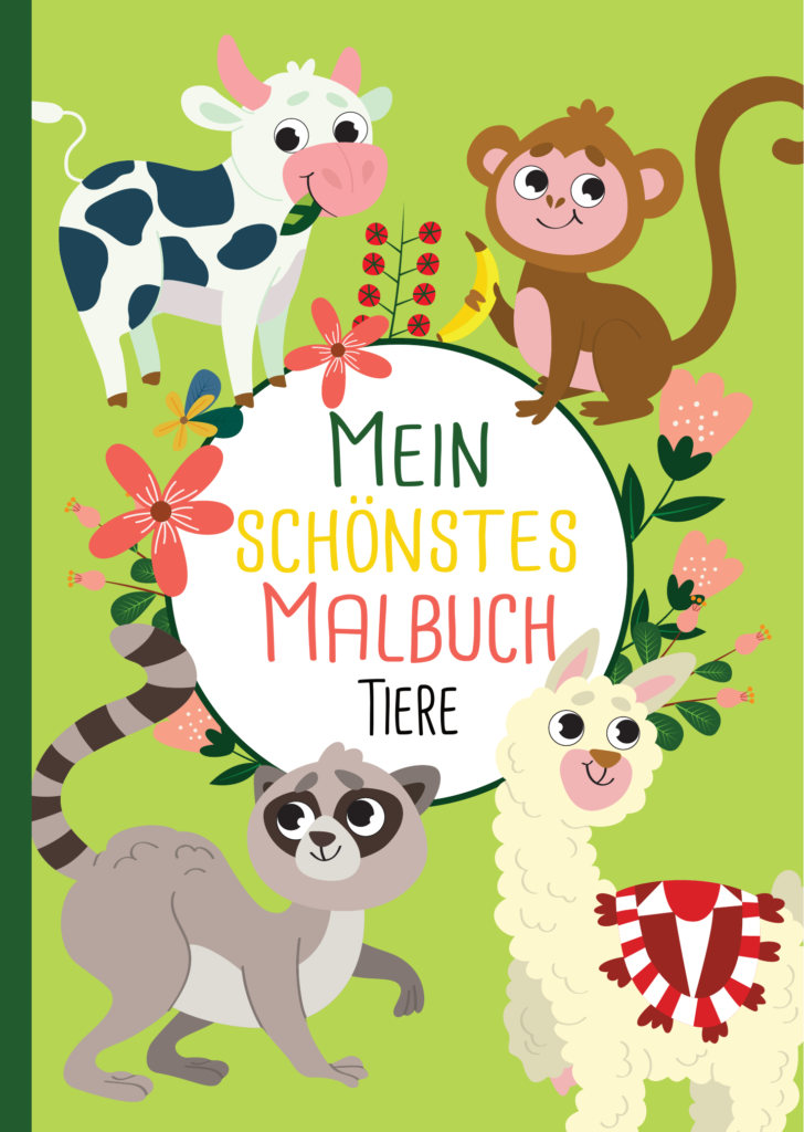 Mein schönstes Malbuch: 50 wunderschöne Tier-Motive zum Ausmalen für Kinder ab 4 Jahren.