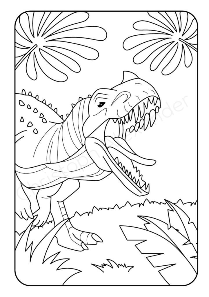 Mein gigantosaurisches Malbuch: 50 beeindruckende Dinosaurier-Motive für Kinder zum Ausmalen und Entspannen.