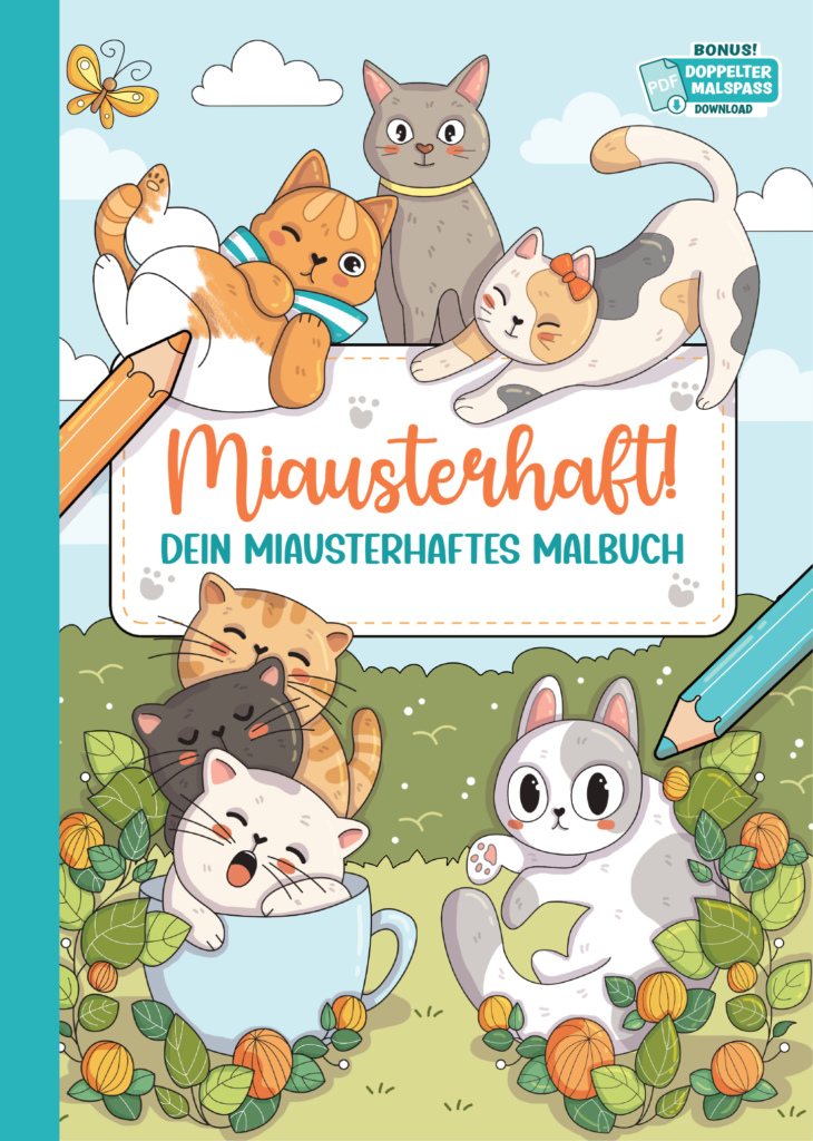 Miausterhaft!: 50 miausterhafte Ausmalbilder – von Illustrator:innen erstellt, einseitig gedruckt & mit PDF-Bonus für endlosen Malspaß