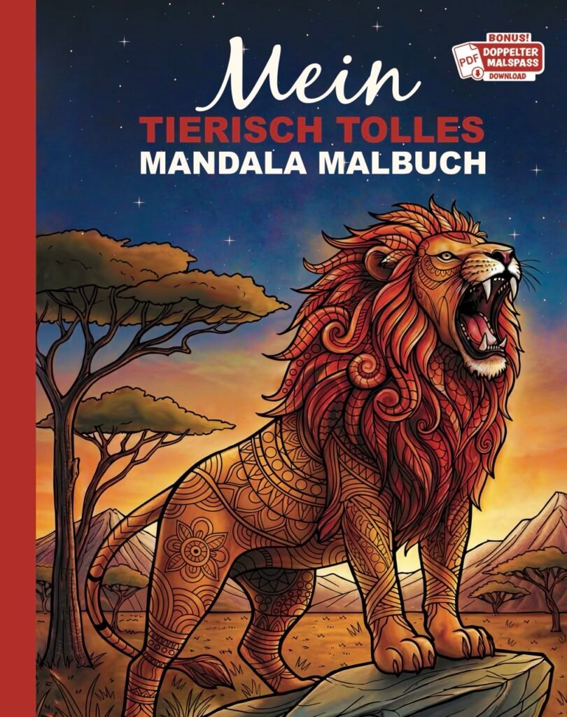 Mein tierisch tolles Mandala Malbuch: 55 wunderschöne und einzigartige Tier - Mandalas für Kinder ab 8 Jahren zum Ausmalen und Entspannen.