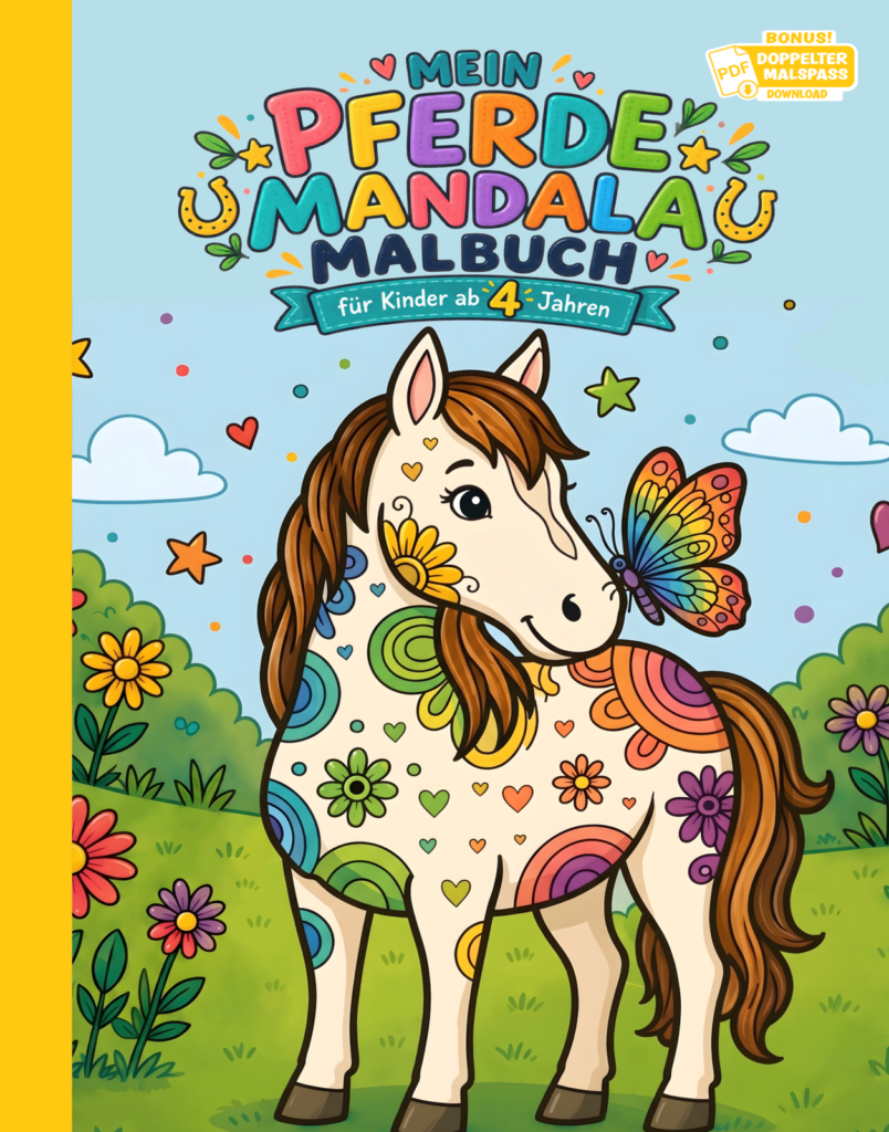Mein Pferde Mandala Malbuch: 50 Pferde-Mandalas für Kinder ab 4 Jahren zum Ausmalen — fördern und fordern, inklusive Gratis-PDF