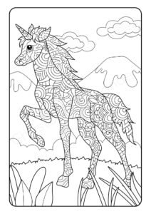 Einhorn-Mandala Ausmalbild