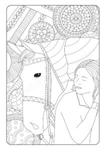 Pferde-Mandala Ausmalbild