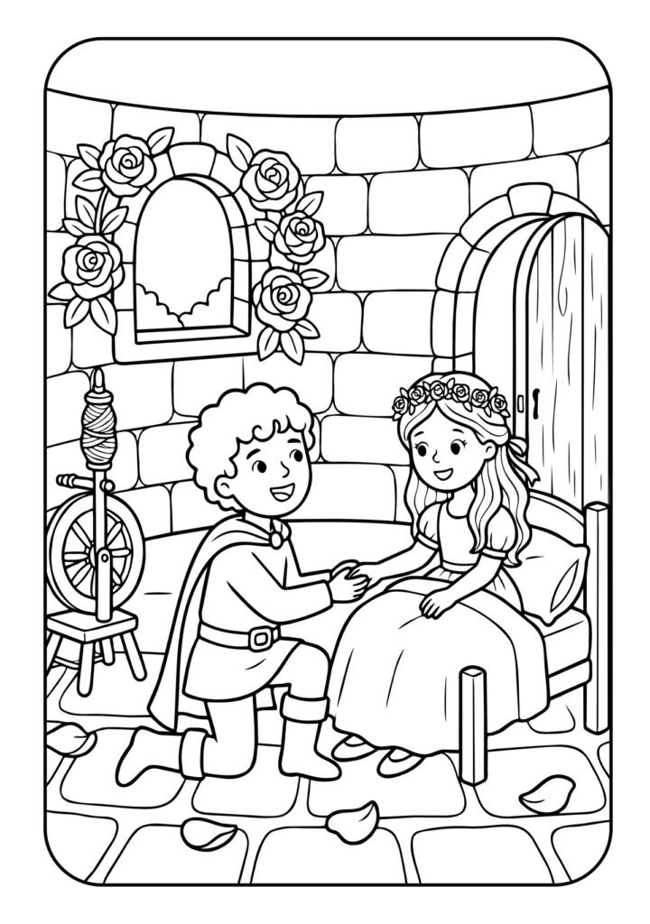 Innenseite 4: Malen & Hören – Mein Märchen Malbuch: 50 Malseiten und 10 Märchen als Hörspiel für Kinder ab 4 Jahren