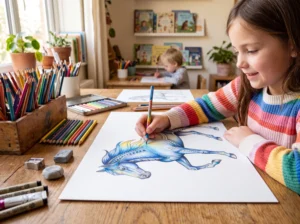 Illustration: Ausmaltechniken für Kinder ab 6: Schattieren, Farbverläufe, Muster und Akzente, damit Ausmalen nie langweilig wird